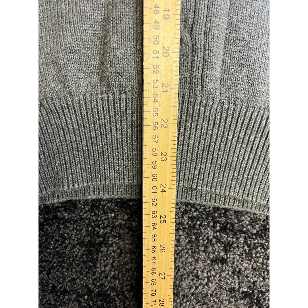 Vintage R&R Casuals Men's Gray Cable Knit Cotton Sweater Crewneck Pullover - Picture 6 of 6
